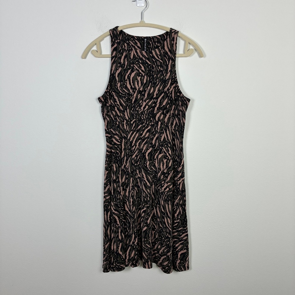 Athleta Santorini Thera Printed Dress Women's S Abstract Animal Print Racerback